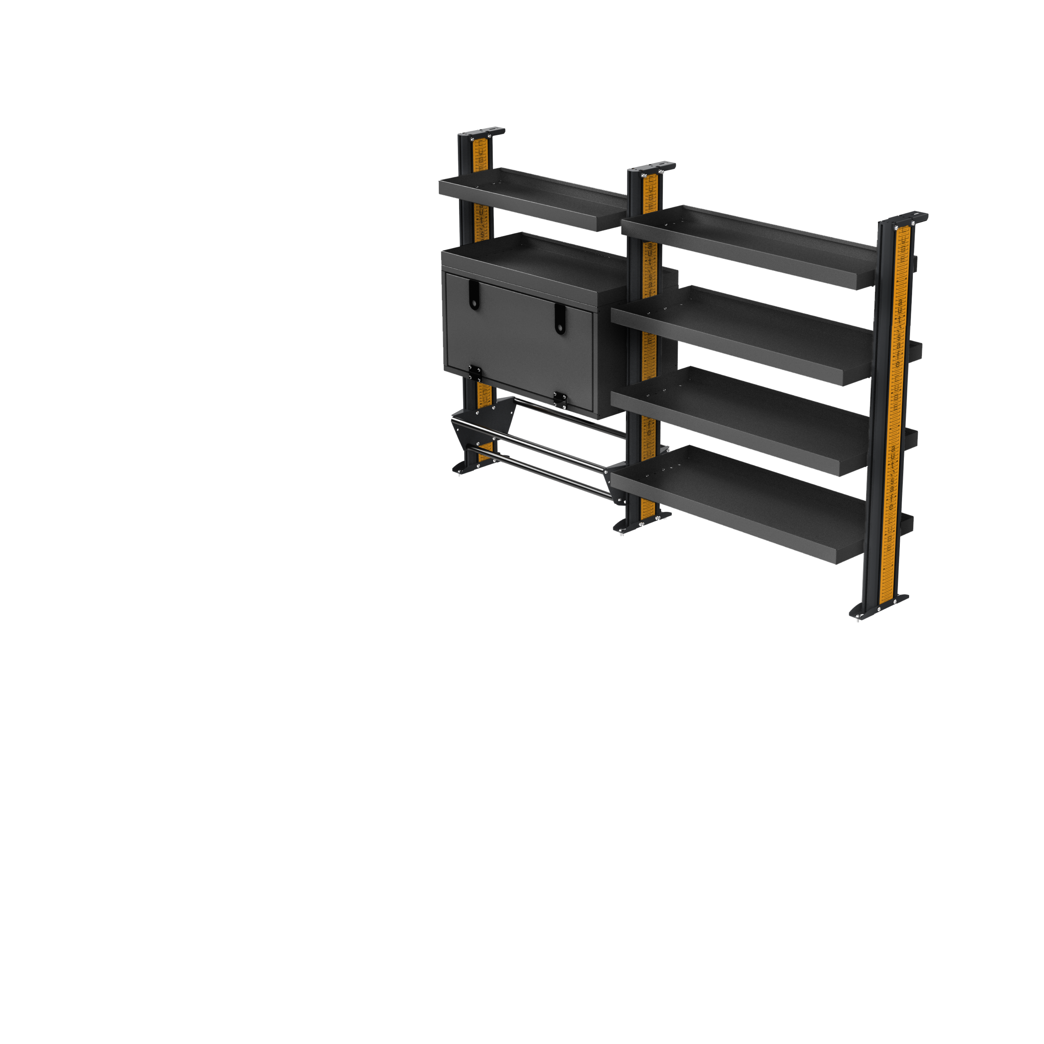 Mercedes Vito MWB Van Shelving - Driver's Side Full Shelving variations